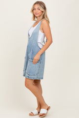 Light Blue Denim Scoop Neck Short Overall