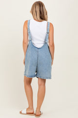 Light Blue Denim Scoop Neck Short Overall