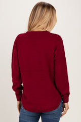 Burgundy Knit Pullover Sweater
