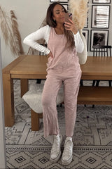 Light Pink Scoop Neck Sleeveless Jumpsuit