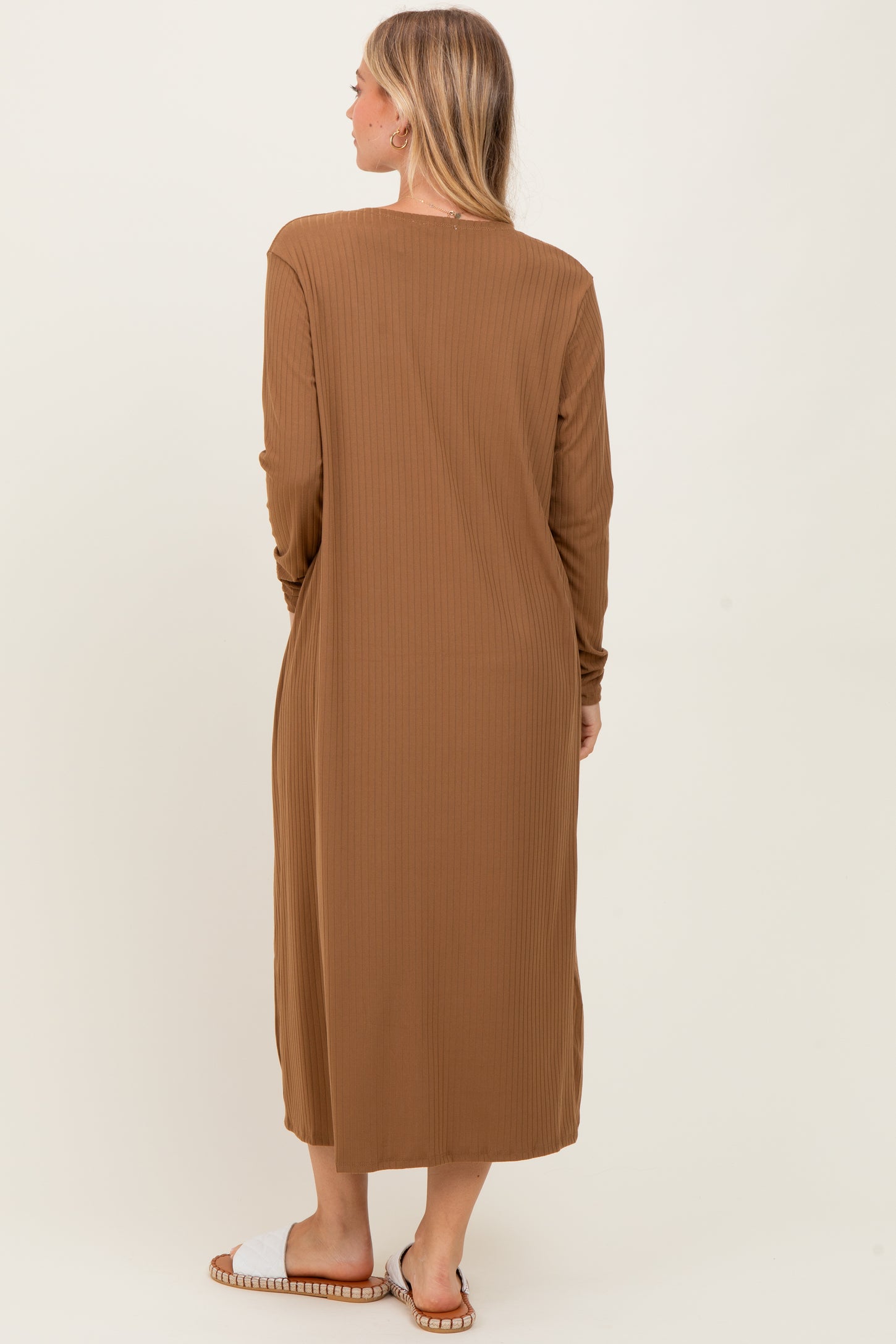 Camel Ribbed Cardigan 2 Piece Set