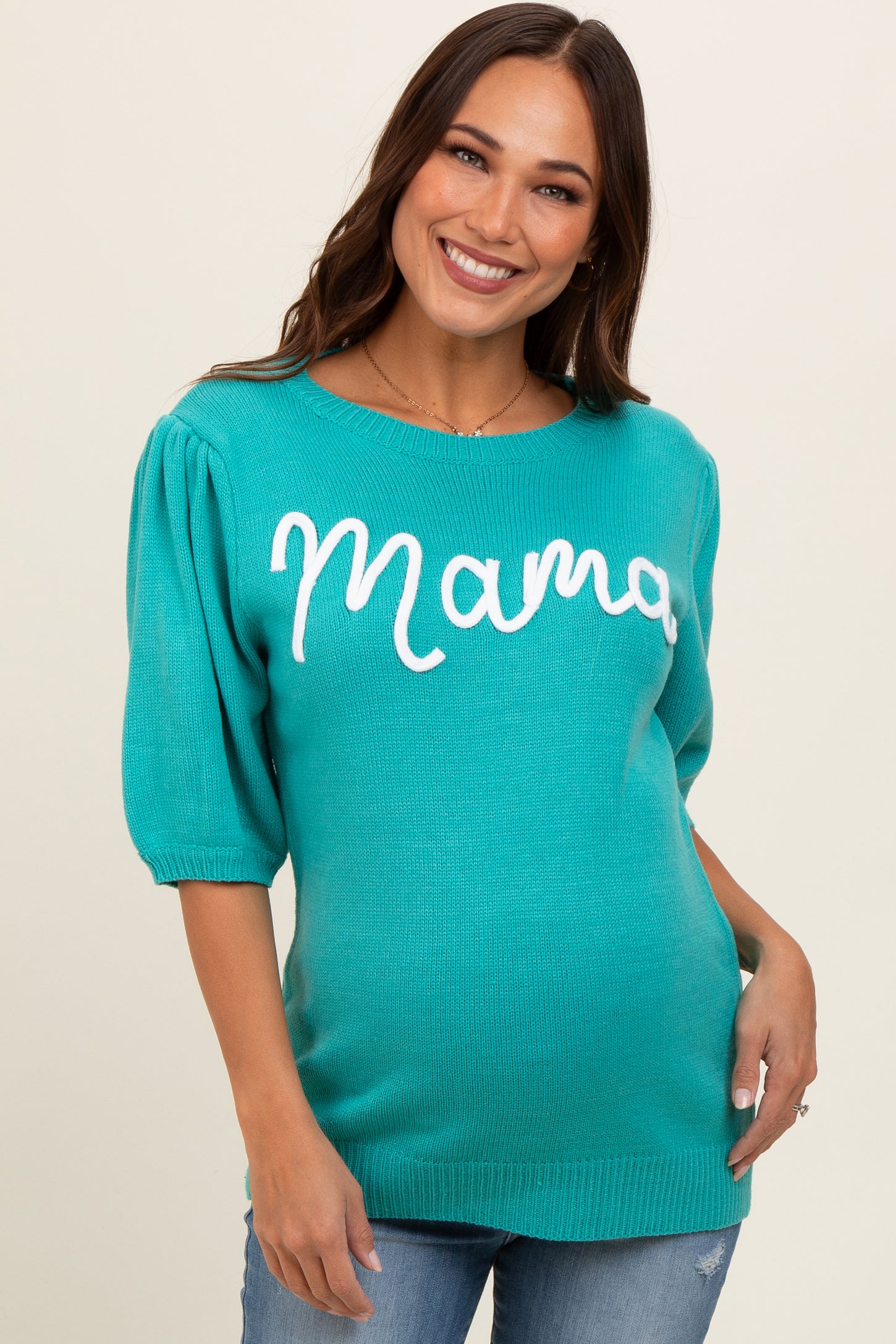 Teal Mama Maternity Sweater Top