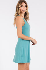 Teal Tennis Racerback Romper Dress