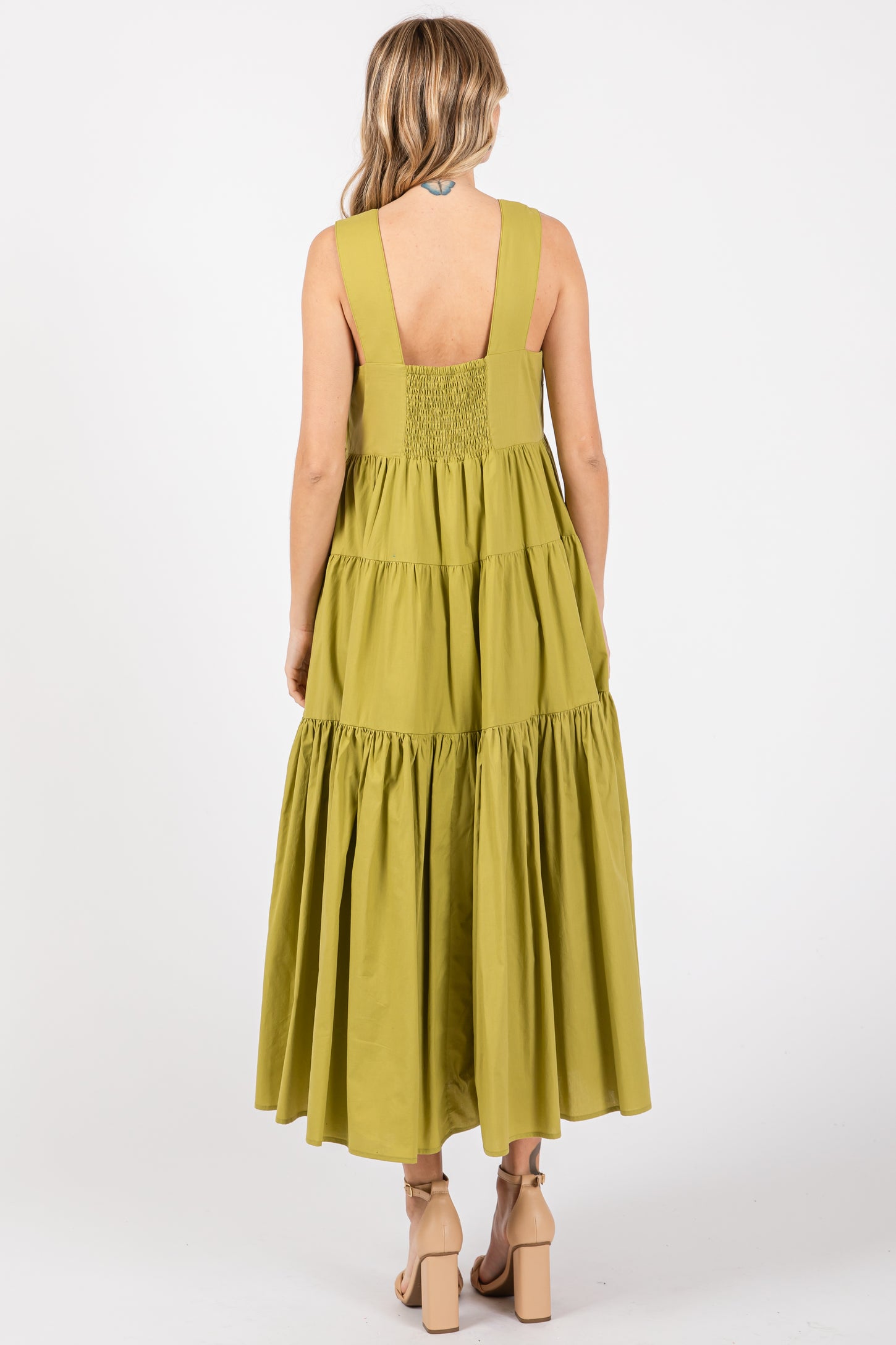 Lime Tiered Maxi Dress