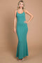 Emerald Green Ribbed Maxi Dress