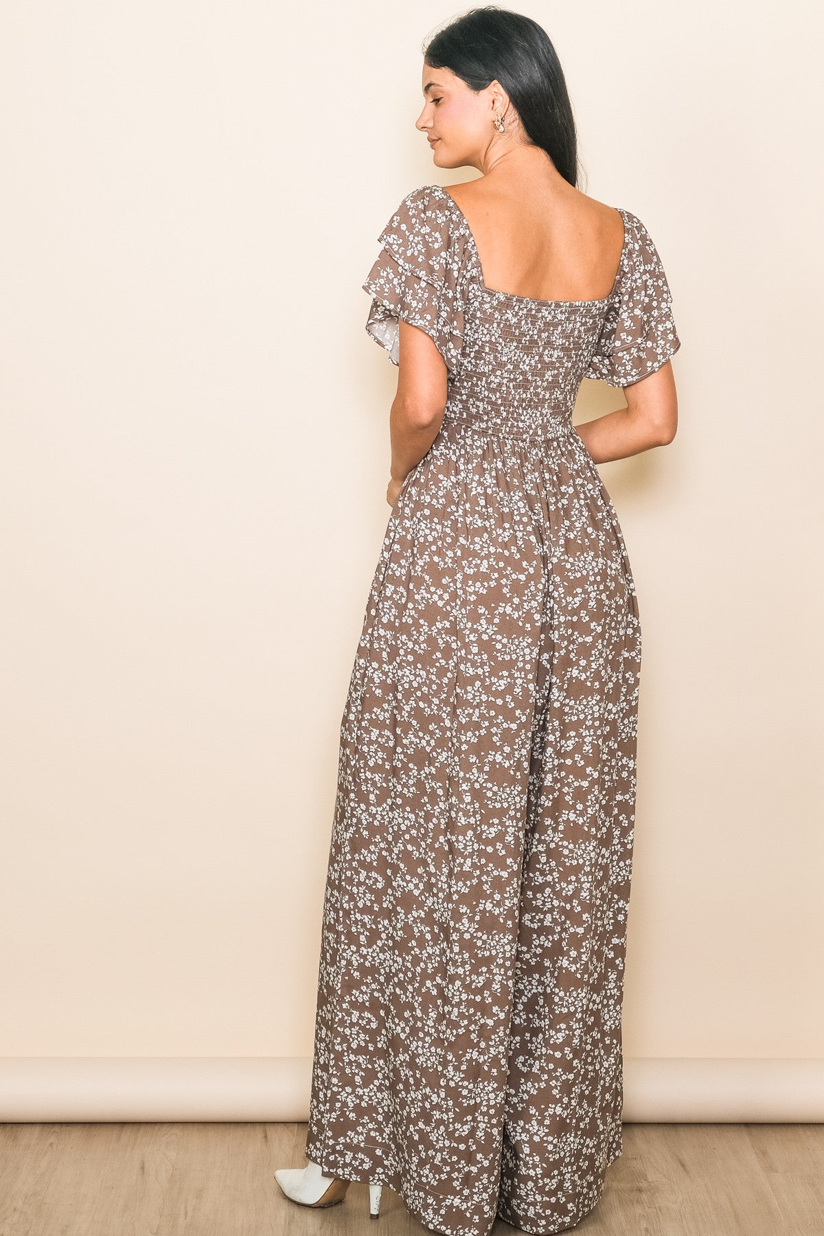 Mocha Floral Jumpsuit