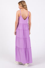 Light Purple Tiered Sleeveless Maxi Dress