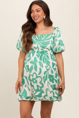 Jade Floral Puff Sleeve Maternity Dress