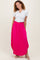 Fuchsia Smocked Rounded Hem Maxi Skirt