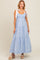 Light Blue Contrast Shoulder Straps Maxi Dress