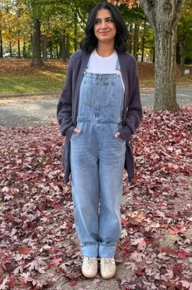 Blue Denim Front Pocket Maternity Overall