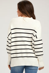 Ivory Striped Drop Shoulder Maternity Sweater