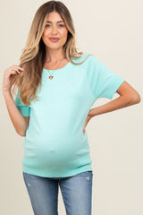 Mint Green Short Sleeve Knit Maternity Top