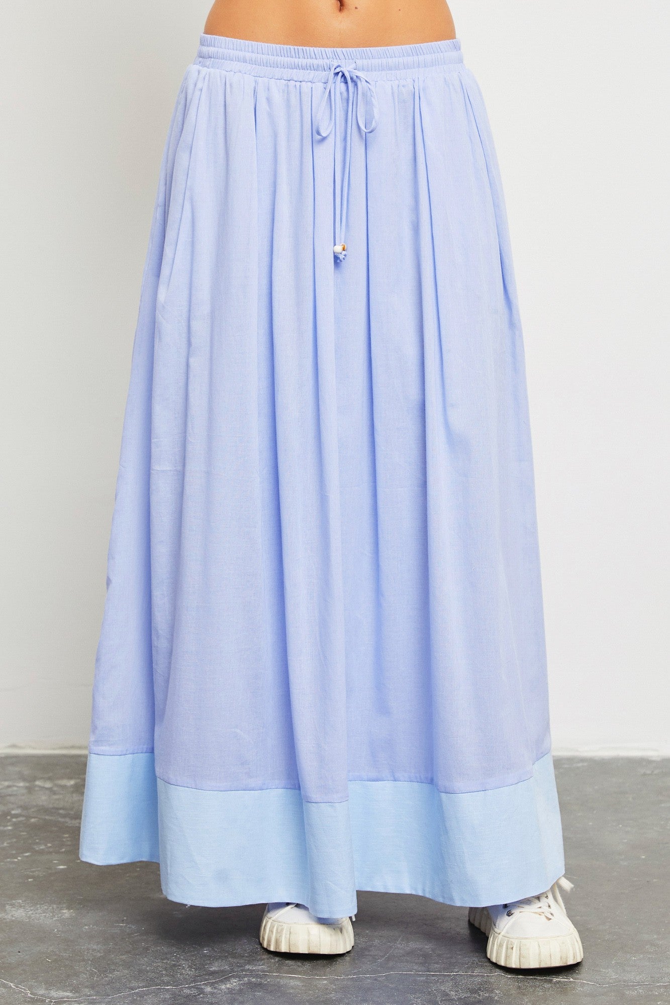 Light Periwinkle Colorblock Maxi Skirt