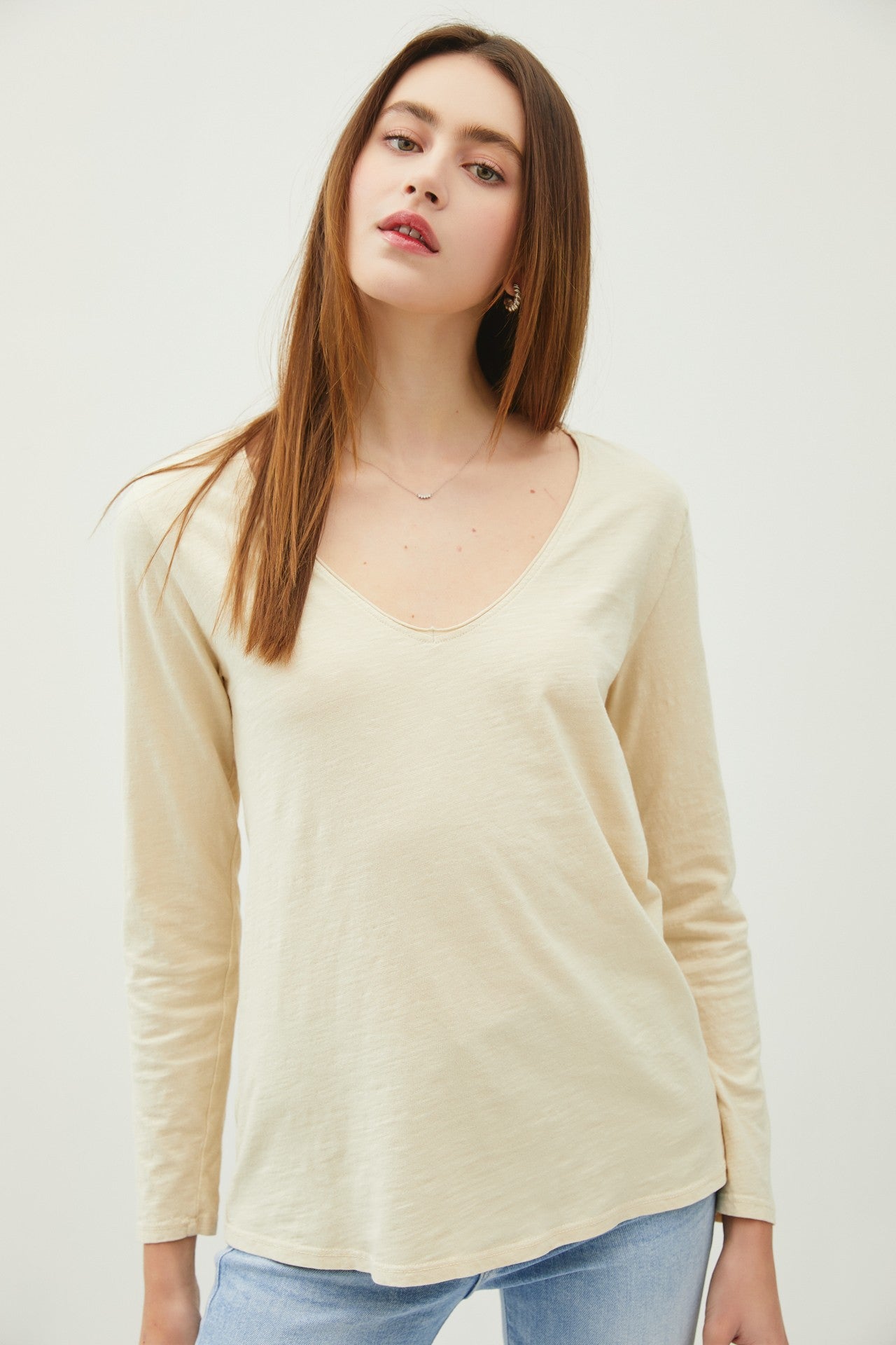 Beige Long Sleeve Shirt