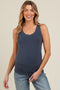 Navy Sleeveless Ribbed Maternity Top