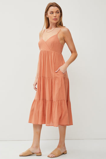 Rust Sleeveless Maxi Dress