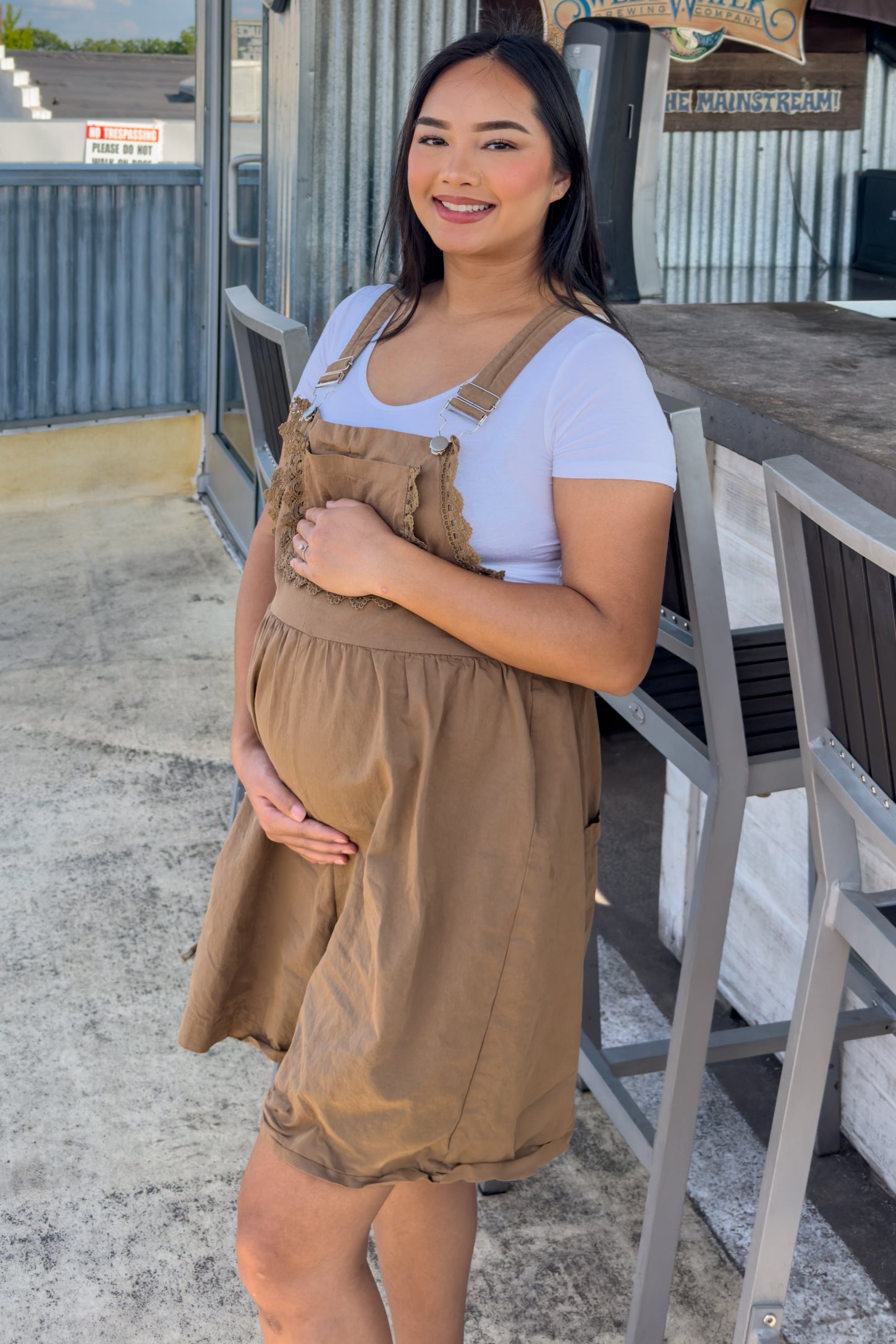 Mocha Maternity Overalls