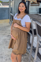 Mocha Maternity Overalls