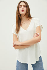 Ivory V-Neck Top
