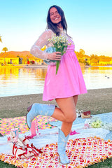 Pink Spaghetti Strap Mini Dress