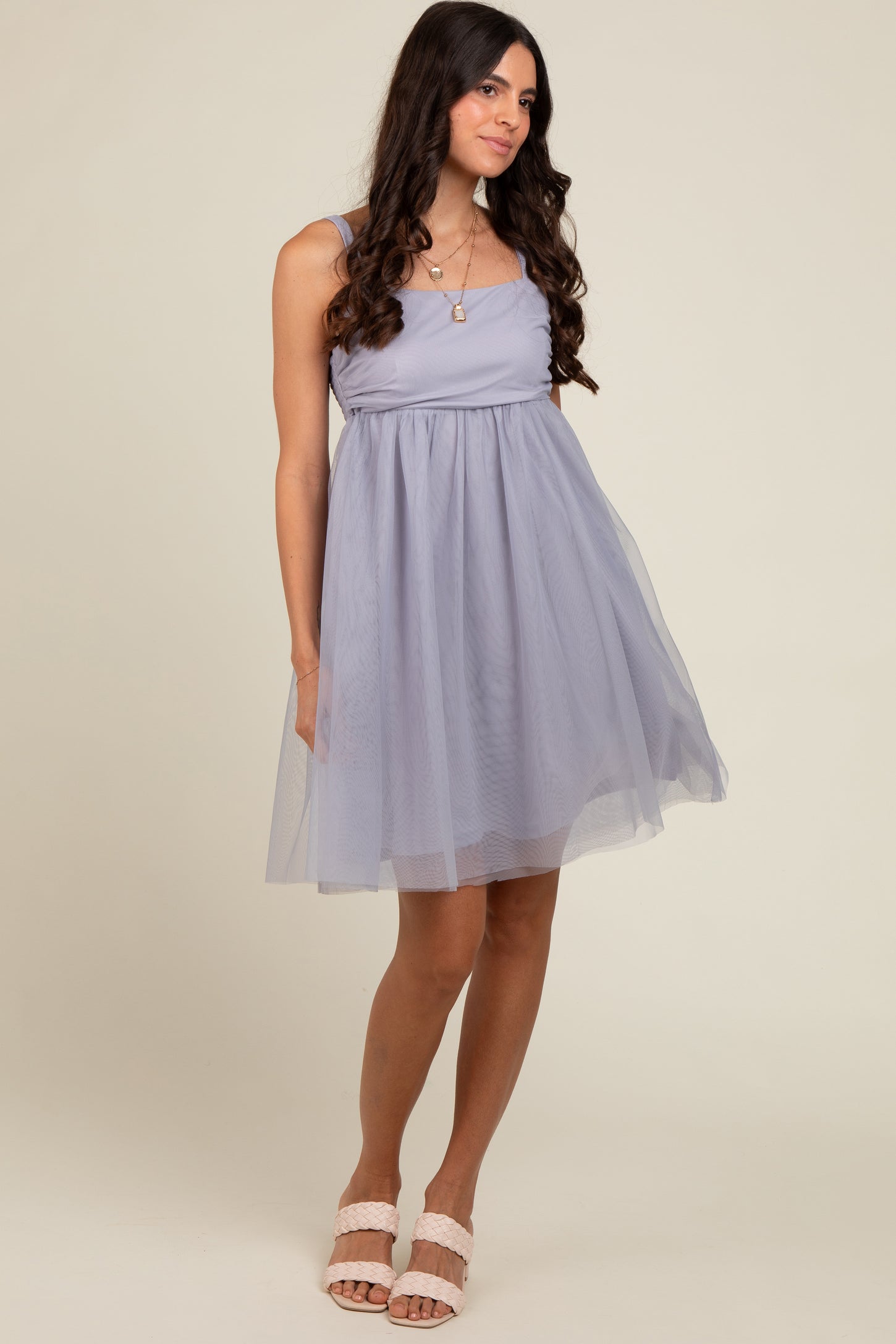 Grey Tulle Skirt Dress