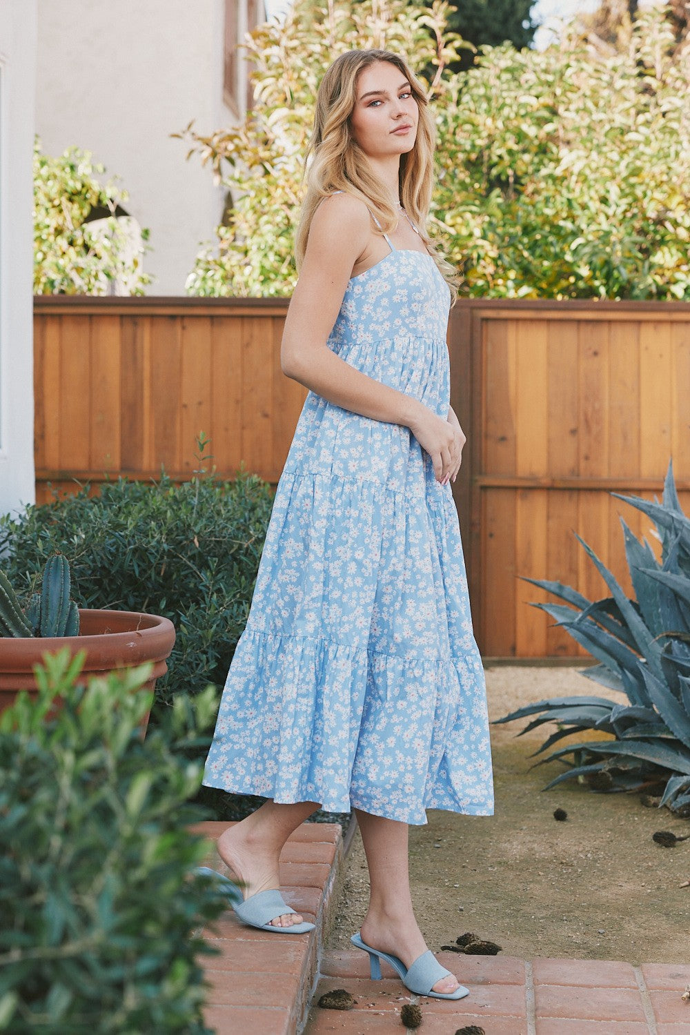 Light Blue Floral Cutout Tie Back Maternity Midi Dress Light Blue Floral Cutout Tie Back Maternity Midi Dress