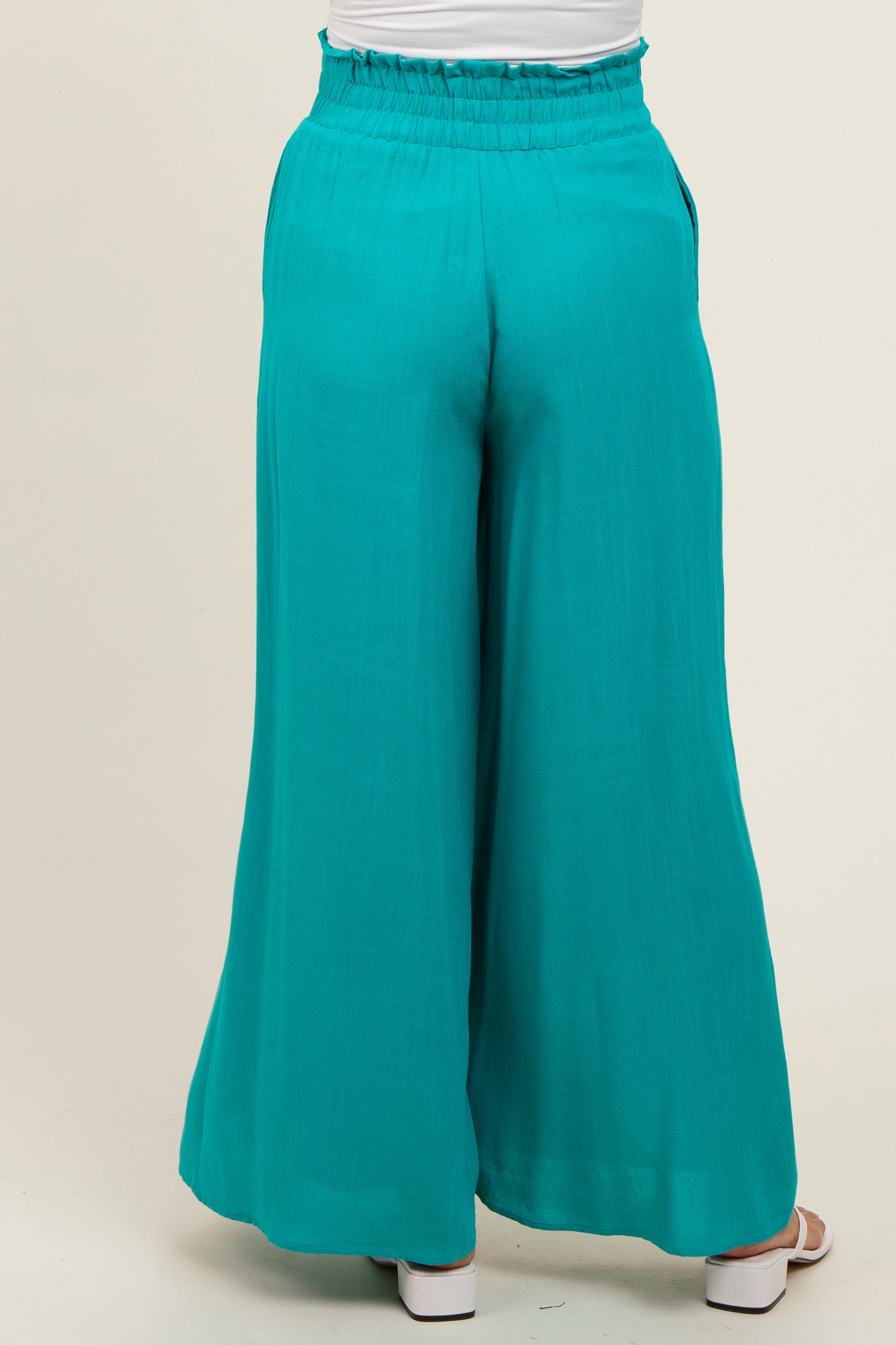 Jade Wide Leg Smocked Lightweight Maternity Pants