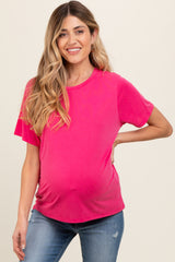 Magenta Dolman Sleeve Maternity Top