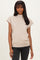 Beige Mock Neck Knit Top