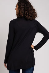 Black Flowy Front Cardigan