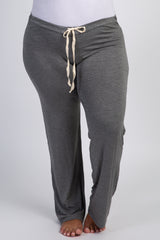 Charcoal Grey Drawstring Plus Pajama Pants