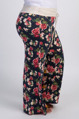 Navy Floral Drawstring Plus Pajama Pants