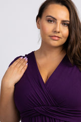 Purple Draped Plus Nursing Maxi Dress