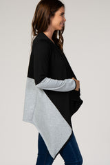 PinkBlush Grey Colorblock Drape Long Sleeve Maternity Cardigan
