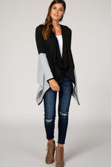 PinkBlush Grey Colorblock Drape Long Sleeve Maternity Cardigan
