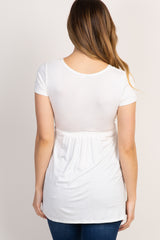 PinkBlush Ivory Draped Front Maternity/Nursing Top