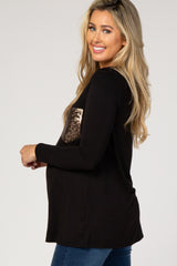 PinkBlush Black Sequin Pocket Maternity Top