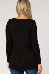 PinkBlush Black Sequin Pocket Maternity Top