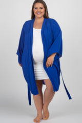 Royal Blue Plus Size Delivery/Nursing Maternity Robe