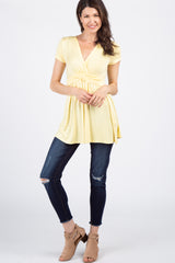 PinkBlush Yellow Draped Front Nursing Top