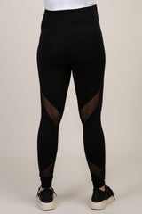 PinkBlush Black Mesh Accent Active Maternity Leggings