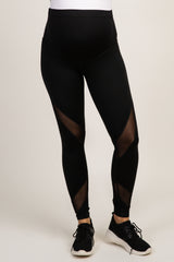 PinkBlush Black Mesh Accent Active Maternity Leggings