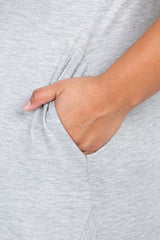 Heather Grey Short Sleeve Knot Plus Maternity Dress