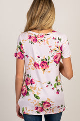 PinkBlush Pink Floral Maternity Knot Top