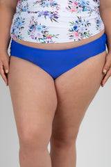 Blue Solid Basic Plus Maternity Bikini Bottoms