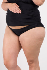 PinkBlush Black Solid Basic Plus Maternity Bikini Bottoms
