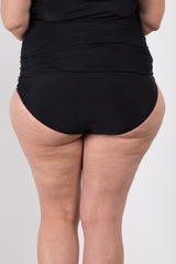 PinkBlush Black Solid Basic Plus Maternity Bikini Bottoms