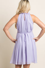 Lavender Chiffon High Neck Maternity Dress