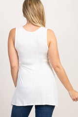 PinkBlush Ivory Sleeveless Draped Front Maternity/Nursing Top